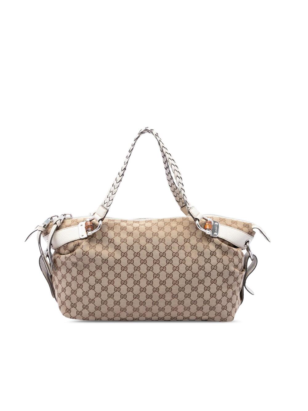 Gucci Medium Gg Canvas Bamboo Bar Tote #369791G54B